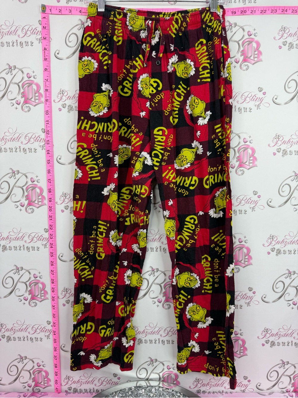 The Grinch Red Plaid  Pajama Pants